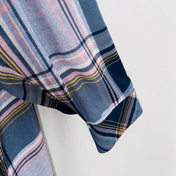 Catherines Tunic Dress Women's Size 2X Plaid Button Front Collared Midi Length - Picture 3 of 12